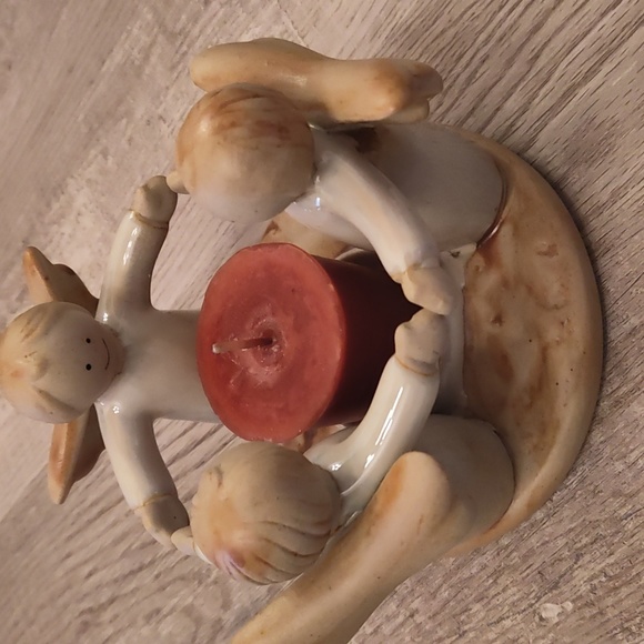 NWOT Ceramic Angels Christmas Candle Holder - Picture 5 of 5